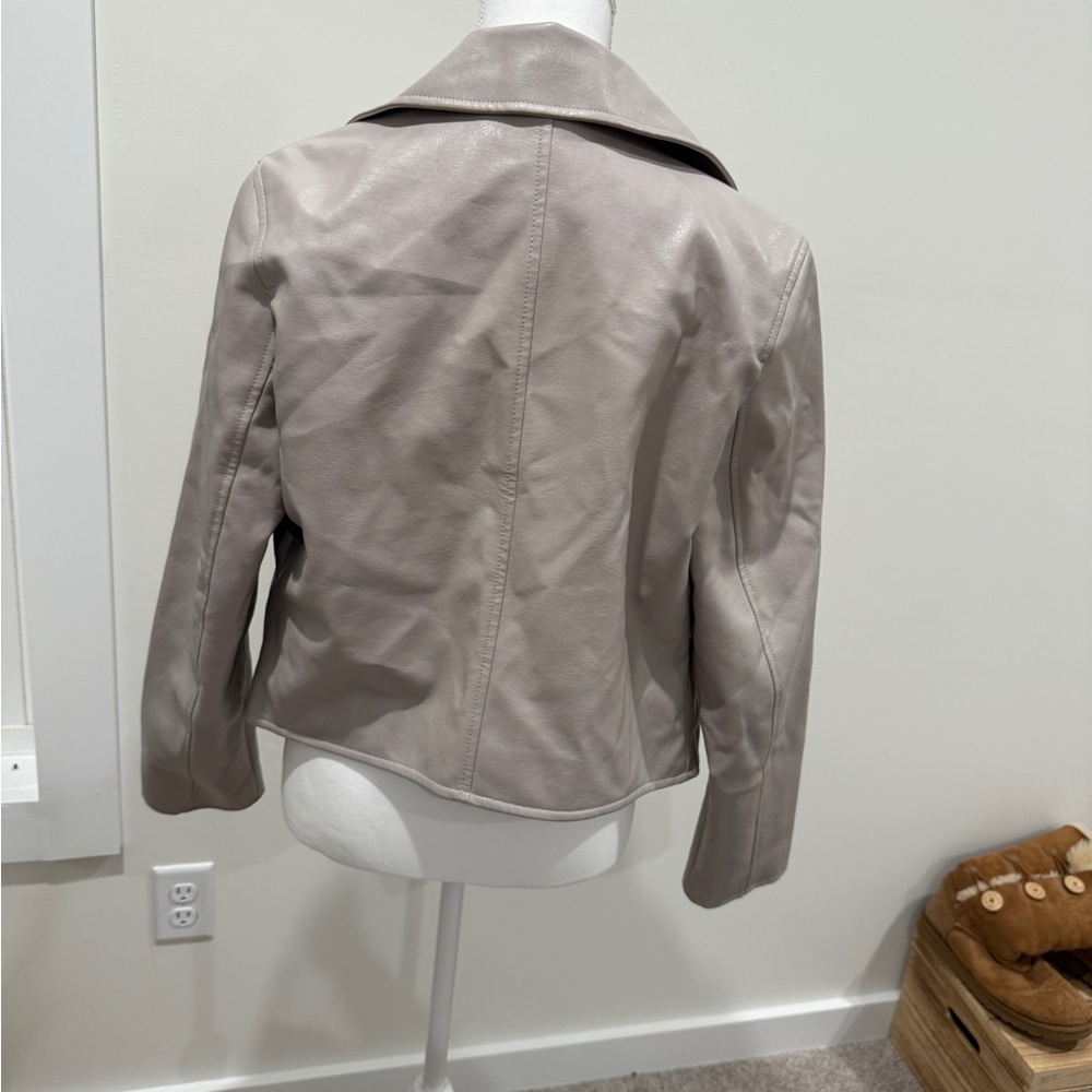 Abercrombie & Fitch Gray faux Leather Moto Jacket - Picture 4 of 5